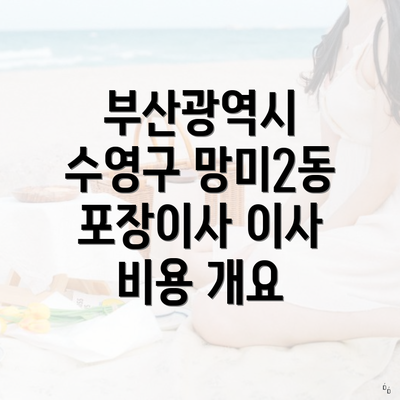 부산광역시 수영구 망미2동 포장이사 이사 비용 개요