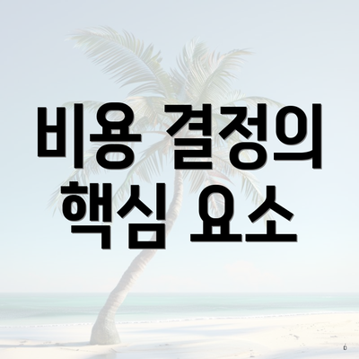 비용 결정의 핵심 요소