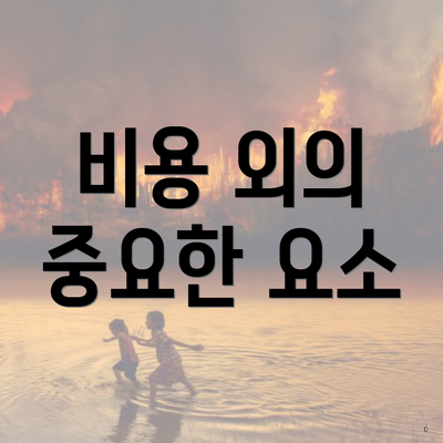 비용 외의 중요한 요소