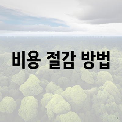 비용 절감 방법