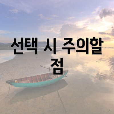 선택 시 주의할 점