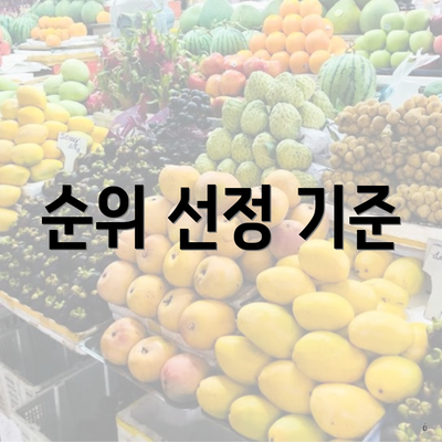 순위 선정 기준