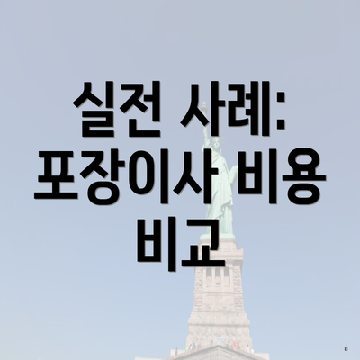 실전 사례: 포장이사 비용 비교