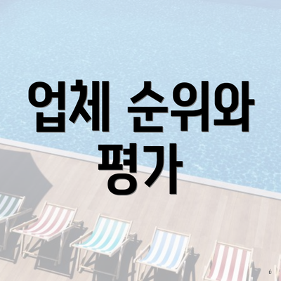 업체 순위와 평가