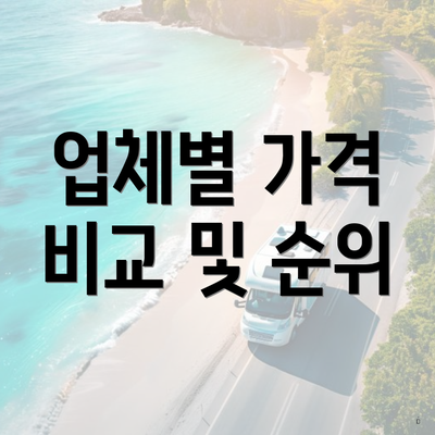 업체별 가격 비교 및 순위