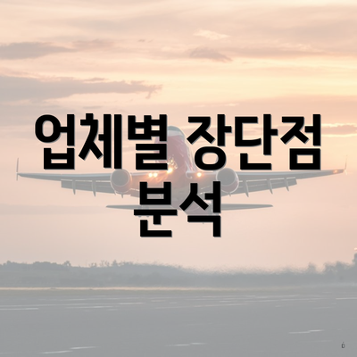 업체별 장단점 분석