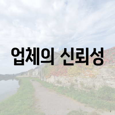 업체의 신뢰성