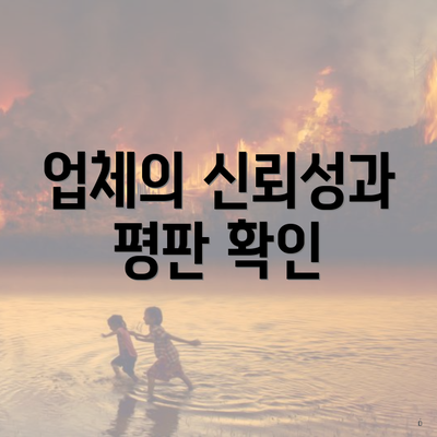 업체의 신뢰성과 평판 확인