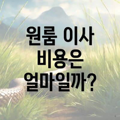 원룸 이사 비용은 얼마일까?