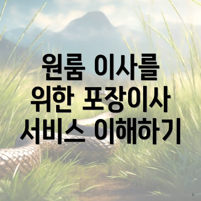 원룸 이사를 위한 포장이사 서비스 이해하기