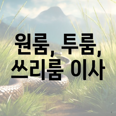 원룸, 투룸, 쓰리룸 이사