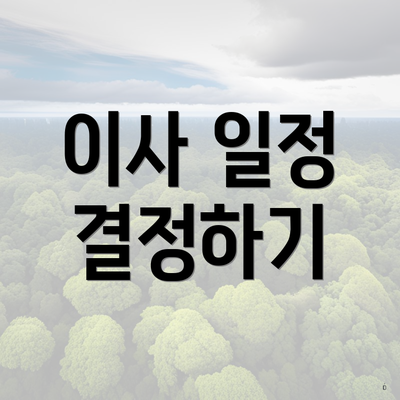 이사 일정 결정하기