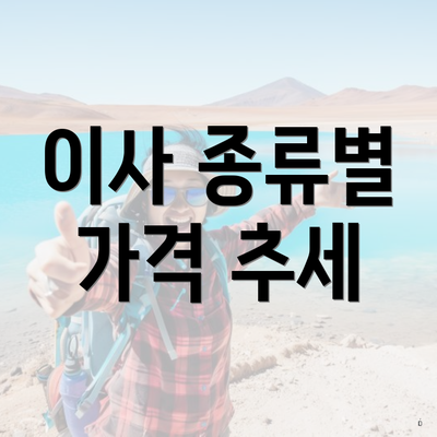 이사 종류별 가격 추세