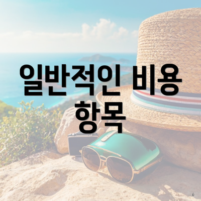 일반적인 비용 항목