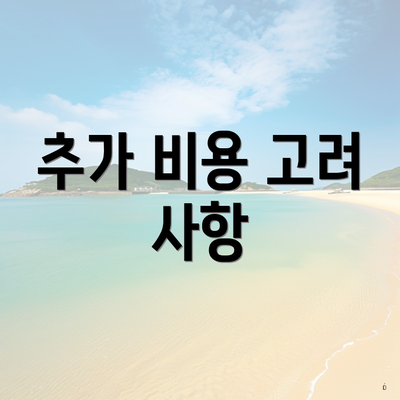 추가 비용 고려 사항