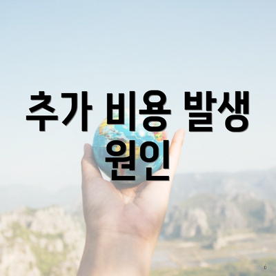 추가 비용 발생 원인