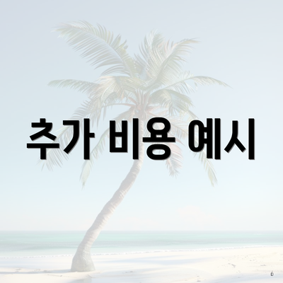 추가 비용 예시