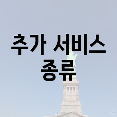 추가 서비스 종류