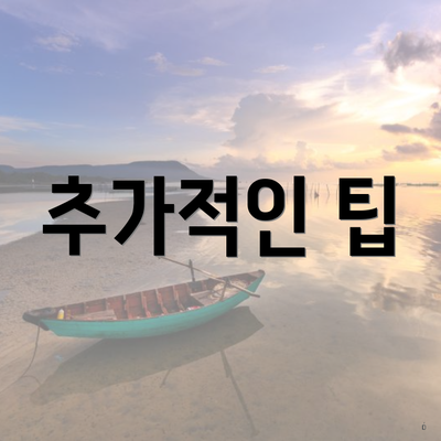 추가적인 팁