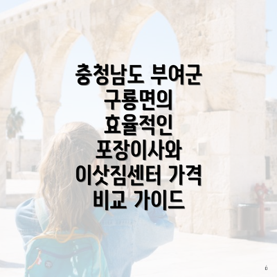 충청남도 부여군 구룡면의 효율적인 포장이사와 이삿짐센터 가격 비교 가이드