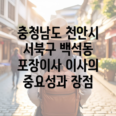 충청남도 천안시 서북구 백석동 포장이사 이사의 중요성과 장점