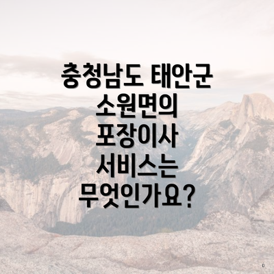 충청남도 태안군 소원면의 포장이사 서비스는 무엇인가요?