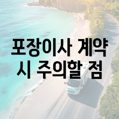 포장이사 계약 시 주의할 점