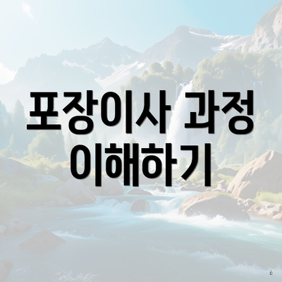 포장이사 과정 이해하기