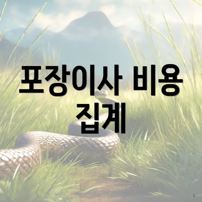 포장이사 비용 집계