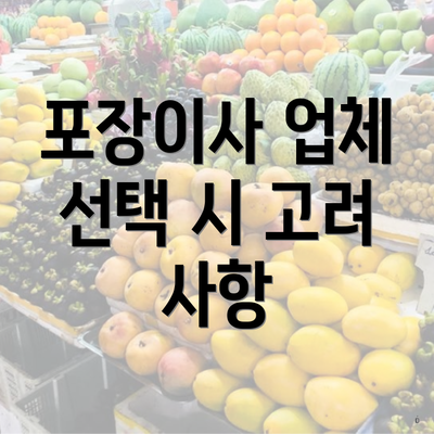 포장이사 업체 선택 시 고려 사항