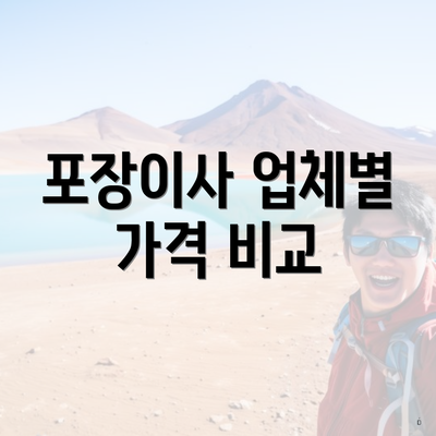 포장이사 업체별 가격 비교