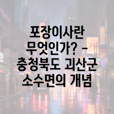 포장이사란 무엇인가? - 충청북도 괴산군 소수면의 개념