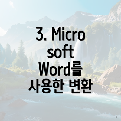 3. Microsoft Word를 사용한 변환