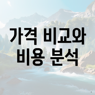 가격 비교와 비용 분석