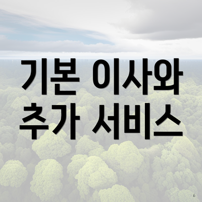 기본 이사와 추가 서비스