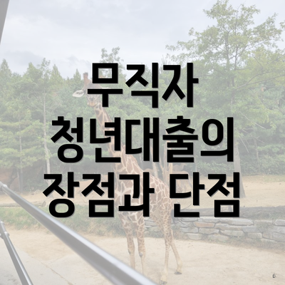 무직자 청년대출의 장점과 단점