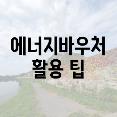 에너지바우처 활용 팁