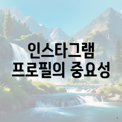 인스타그램 프로필의 중요성