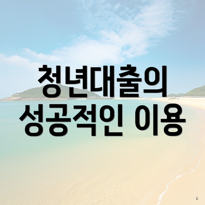 청년대출의 성공적인 이용