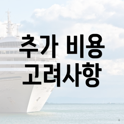 추가 비용 고려사항