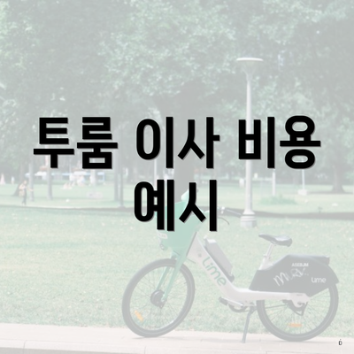 투룸 이사 비용 예시