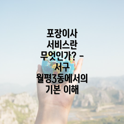 포장이사 서비스란 무엇인가? - 서구 월평3동에서의 기본 이해