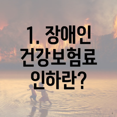 1. 장애인 건강보험료 인하란?