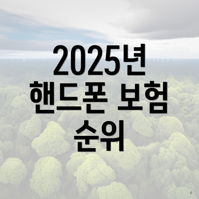 2025년 핸드폰 보험 순위
