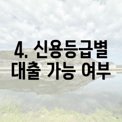 4. 신용등급별 대출 가능 여부