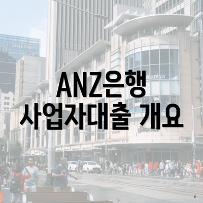 ANZ은행 사업자대출 개요