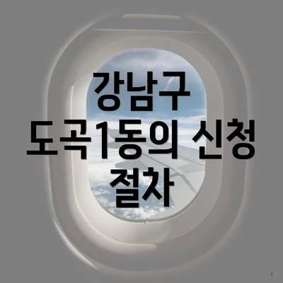 강남구 도곡1동의 신청 절차