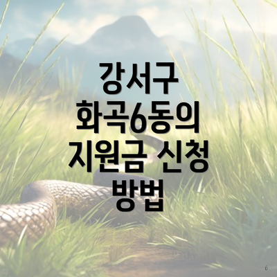 강서구 화곡6동의 지원금 신청 방법