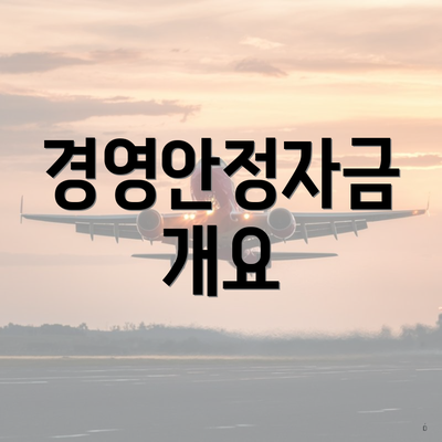 경영안정자금 개요