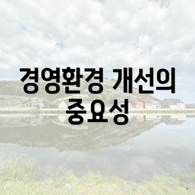 경영환경 개선의 중요성